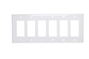 (1 pieza) NUEVO Decorador 6 Pandillas Cubierta de Placa de Pared BLANCO Lexan Irrompible Seis Decoraciones - Imagen 1 de 1