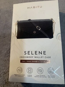HABITU Selene Crossbody Wallet Magnetic Case Mirror iPhone 6 / 7 / 8 / SE Black - Picture 1 of 4