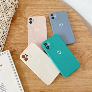Silicone For iPhone 11 Pro TPU Case Cover Soft Max XS XR X 7 8 Heart ShockProof - Picture 1 of 18