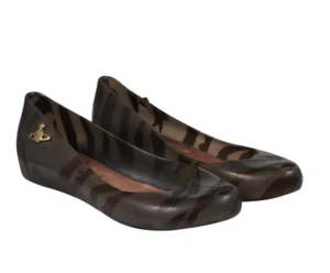 Vivienne Westwood Melissa Womens Flats US9 EU40 Grey Anglomania Zebra Jelly - Picture 1 of 10