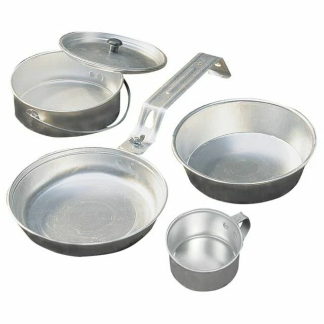 Coleman 2000016402 1 Person Aluminum Mess Kit - Cup, Pan, Pot and Plate