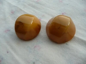 paire de clips d'oreilles vintage ancien en bakélite - Bild 1 von 5