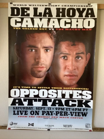 Original Vintage Oscar De La Hoya vs. Hector Camacho Boxing Fight Poster Cover