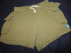 Blue Rooster New York Boys 8 Olive Green Gauze Muslin Shorts with elastic waist - Picture 1 of 5