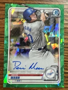 Bowman 2020 cromo refractor verde automático DEVIN MANN/99 - Imagen 1 de 3