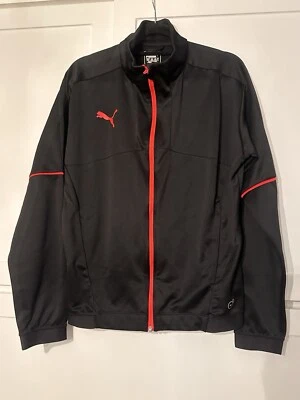 Chaqueta Puma Para Hombres Retro Mediana Evo TRG Dry Cell Pista Cremallera Completa Logo Negro Rojo Foto 1 de 4