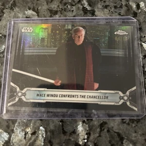 2019 Topps Chrome Star Wars Mace Windu Confronts The Chancellor Refractor #65/10 - Picture 1 of 2