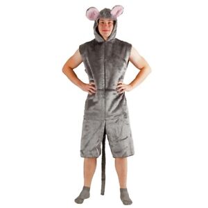 Kostüm graue Maus S/M, L/XL Plüsch Kurzoverall Fasching Tierkostüme Mauskostüm