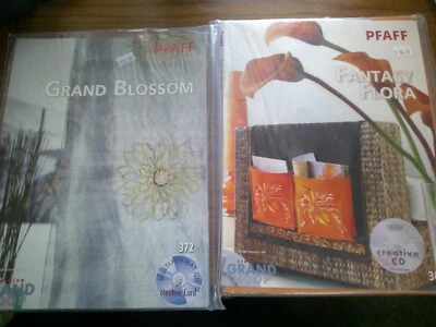Lote de 2 CD creativos PFAFF Grand Hoop FANTASY FLORA & GRAND BLOSSOM Foto 1 de 2