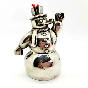 Vtg Godinger Silver Plated Snowman Bell (Ornament) 1999 Collectables Christmas - Picture 1 of 5