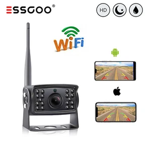 ESSGOO Funk Kabellos LKW WIFI 12-24V Nachtsicht Rückfahrkamera Für IOS Android - Bild 1 von 12