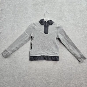Ivivva Girls Sweater 8 Gray Drills and Frills 1/4 Zip Hoodie Pockets - Picture 1 of 9
