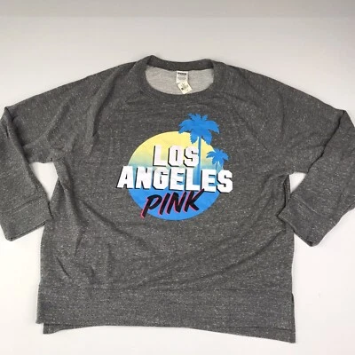 Victoria's Secret PINK Los Angeles LARGE Pullover Sweatshirt Gray LA  - Image 1 of 4