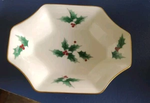 Vintage Mikasa Bone China Ribbon Holly Chelsea Tray Tid Bit Tray - Picture 1 of 3