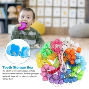 60 Milk Tooth Boxes Kids Keepsake Organizer Baby Save Teeth Storage Box w String - Picture 1 of 9