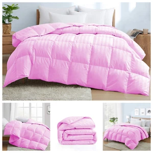 Deluxe Comforter Down Alternative 100% Cotton Pink Stripes AU Sizes - Picture 1 of 12