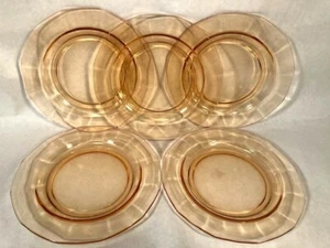 5 Fostoria FAIRFAX Amber ELEGANT Depression Glass 6-1/4" Bread B&B PLATE Set LOT - Picture 1 of 2