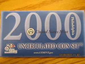 2000 P & D United States Mint Uncirculated Set in Original Envelopes 20 Coin Set - Picture 1 of 8