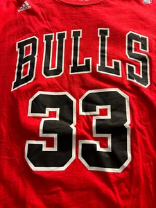 T shirt maglia Scotti Pippen Chicago Bulls Adidas go to L rosso menta Hall of Fame - Foto 1 di 4