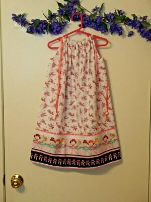 Pillowcase Dress made w/"Pink Ballet Shoes & Ballerinas on Bar" Print, x 4-5 NEW - Image 1 of 4
