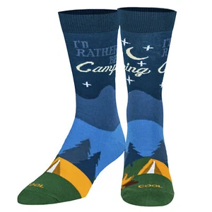 Cool Socks, Id Rather Be Camping Men's, Fun Novelty Crew Socks - Picture 1 of 5