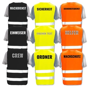 Warnweste Security Ordner Sicherheit * Reflektierende Schrift * viele Farben - Bild 1 von 22