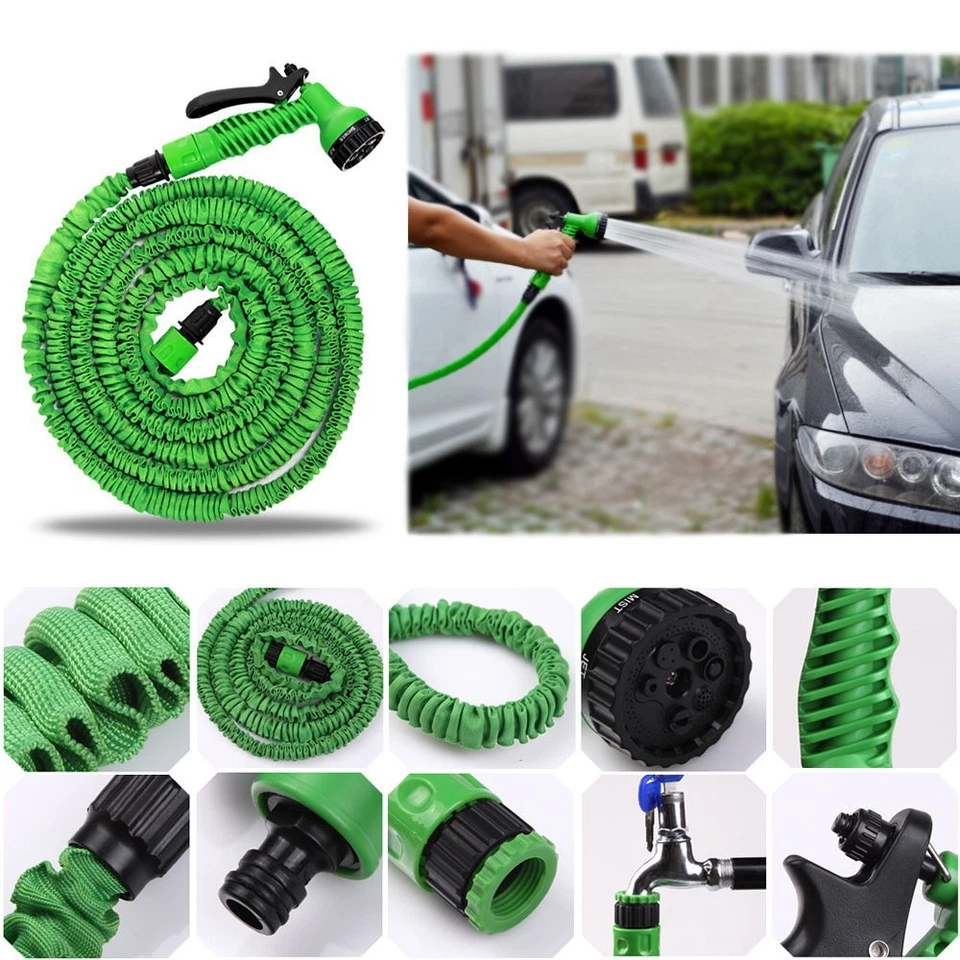 Tubo giardino retrattile estendibile 15 22.5 30 37.5 45 60 mt annaffiare-auto