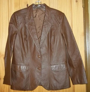 Blazer Pioneer Wear Vintage Marrón Forrado Cuero, Mujer Talla 12 - Imagen 1 de 4
