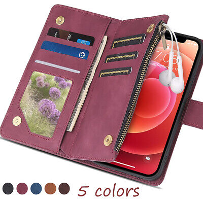 Zip Wallet Case Leather Flip Phone Cover For IPhone 14 Pro Max 13 Pro 12 11 XR 8 • 4.95£