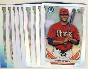 (28) 2014 Bowman Chrome Draft Refractor MATT RAILEY Rookie LOT Diamondbacks DP95 - Imagen 1 de 1