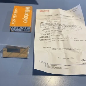 Bloque de calibre Mitutoyo sellado con papeleo acero ASME 0 611866-531.  0,18 mm - Imagen 1 de 4