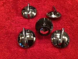 Vintage Caloric Range Oven Stove Stainless Knobs Set of 5 - Picture 1 of 3