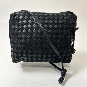 Bottega Veneta Intrecciato Leder Schultertasche schwarz Canvas & Leder 23 cm breit - Bild 1 von 13