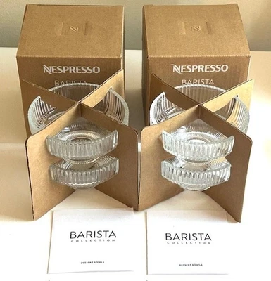 4 Nespresso Barista Glass Affogato Dessert Bowls 2 Boxed Sets (2 each) SAVE! - Image 1 of 4