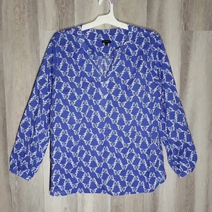 Camicetta Talbots donna XL farfalla popover cotone scollo a V leggera - Foto 1 di 8