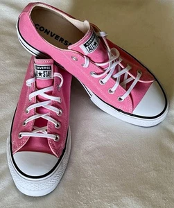 NEW No Box Women Chuck Taylor All Star Lift Platform LOW TOP SHOE Pink Size 9 - Picture 1 of 7