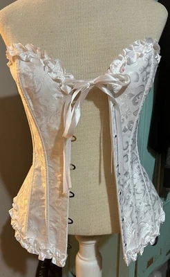 Corsé con cordones floral crema a la luz de las velas Top Bustier corpiño talla mediana Foto 1 de 4