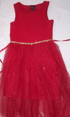 Vestido formal rojo talla 7 Lilt para niñas Foto 1 de 4