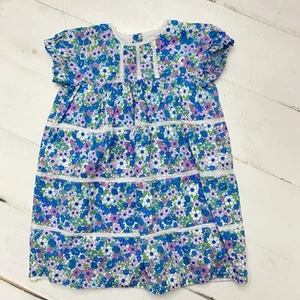Baby Boden Girl's Ditsy Floral Cotton Lace Blue Green Purple Dress 12-18 month - Picture 1 of 9