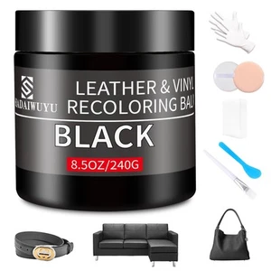 Balsamo ricolorante per pelle, 8,5 oz restauratore colore pelle, kit riparazione pelle nera - Foto 1 di 7