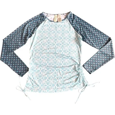 Jessica Simpson Corbata Acanalada Protección contra Erupciones Top Traje de Baño Multicolor Para Mujer Talla Pequeña Foto 1 de 4