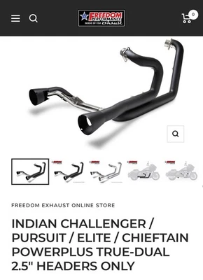 Freedom True Dual 2.5” Headers (Indian) Challenger/Pursuit/Elite/Chieftain  - Image 1 of 4