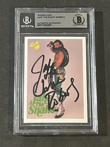 JAKE “THE SNAKE” ROBERTS 1990 CLASSIC WWF SIGNED AUTOGRAPHED CARD BAS AUTHENTIC - Picture 1 of 2