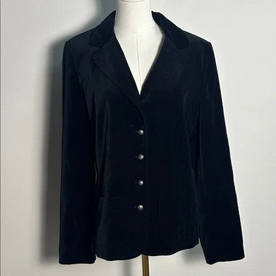 Blazer clásico de terciopelo a medida Whimsigoth Dark Academia 12 negro vintage para mujer Foto 1 de 4