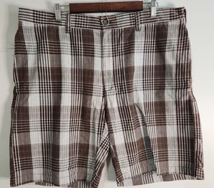 Perry Ellis America Herren Shorts Größe 40 braun kariert Taschen - Bild 1 von 4