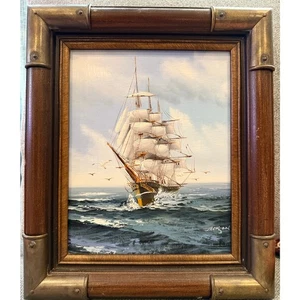 Quadro originale vintage Hewitt Jackson Maritime Nautical 8x10 usato in ottime condizioni - Foto 1 di 7