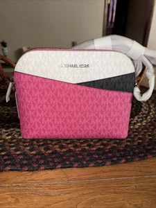 NEU MIT ETIKETT MICHAEL KORS JET SET TRAVEL DOME CROSSBODY TASCHE DRAGON FRUIT MULTI PINK - Bild 1 von 5