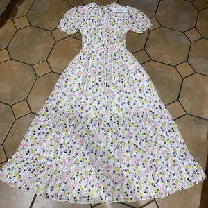 Per Una occasion Floral Dress Size wedding Work size 8 ivory pink long maxi new - Picture 1 of 11