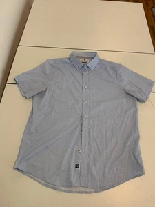 International Report Shirt Mens Large Blue 4 Way Stretch Short Sleeve Button Up - Picture 1 of 7