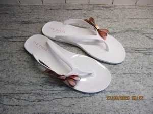 Ted Baker Suzzi Flip Flops In White Size UK7/EU40 Used. - Picture 1 of 10
